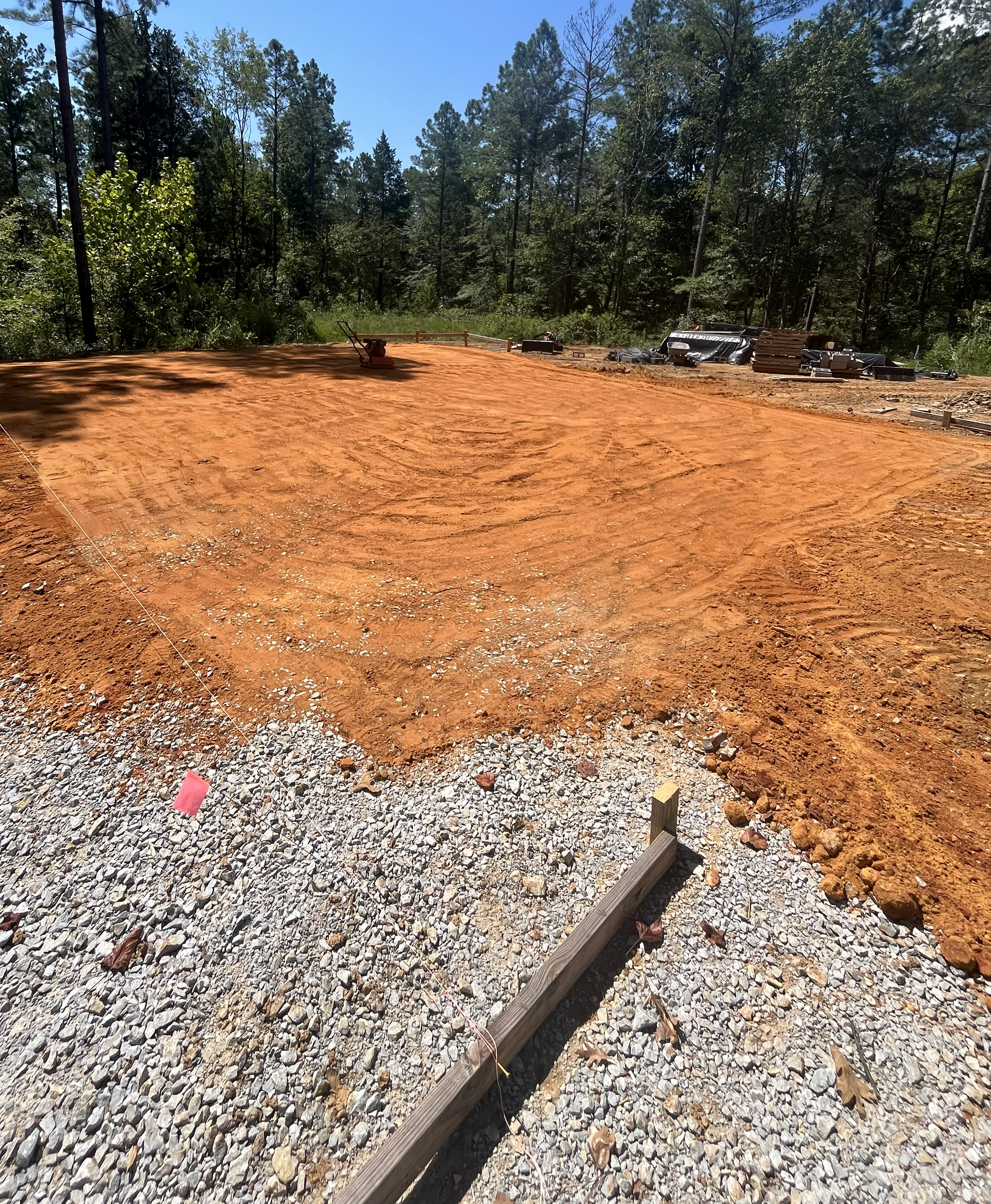 Site preparation and grading on red clay soil